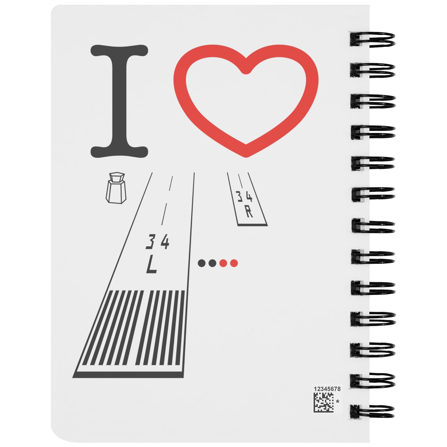 Van Nuys Airport Runways 16L - 16R / 34L - 34R spiral notebook