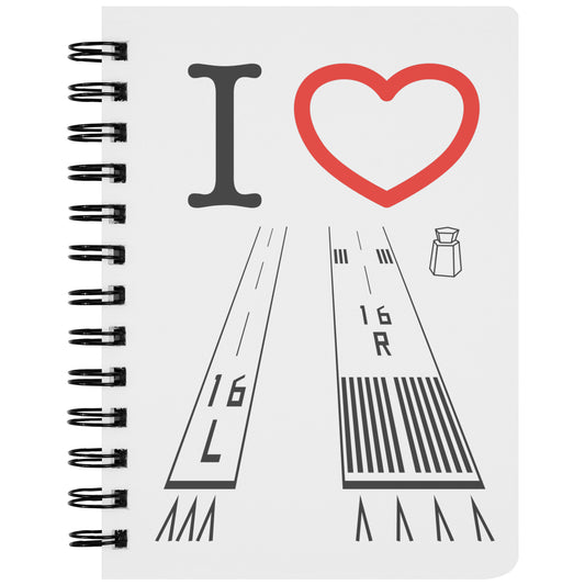 Van Nuys Airport Runways 16L - 16R / 34L - 34R spiral notebook