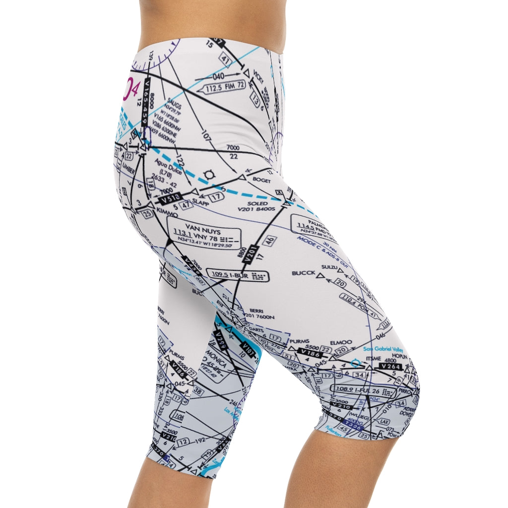 Enroute Low Altitude Chart capri leggings (white)