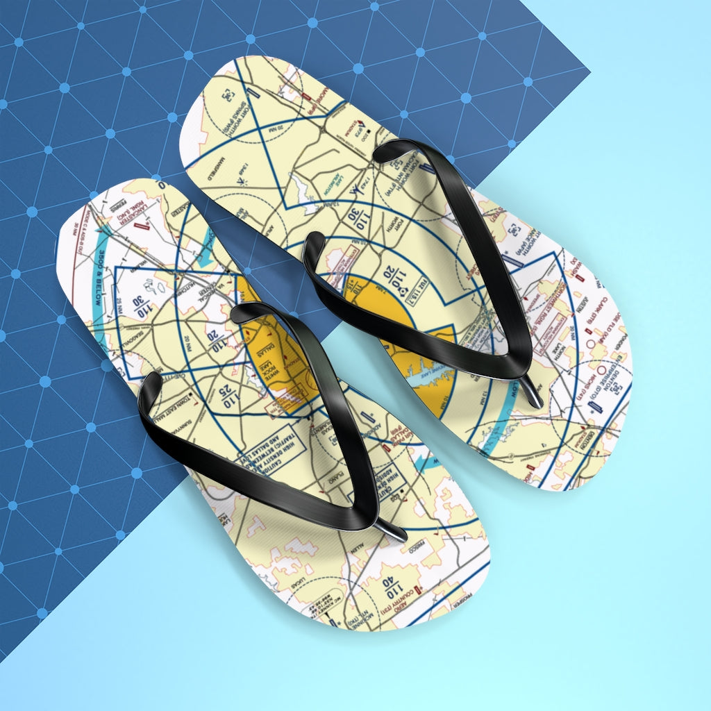 Aeronautical Chart Flip-Flops (DFW)