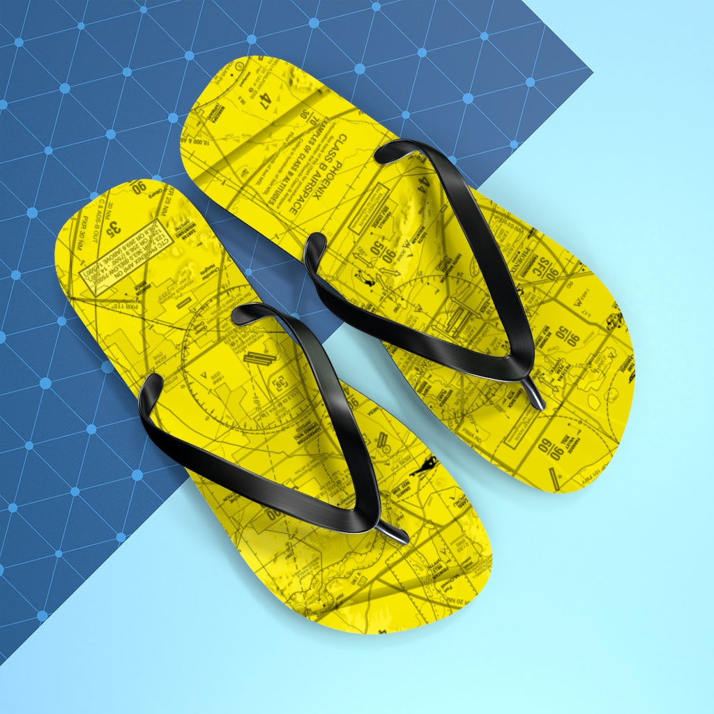 Aeronautical Chart Flip-Flops (PHX/yellow)