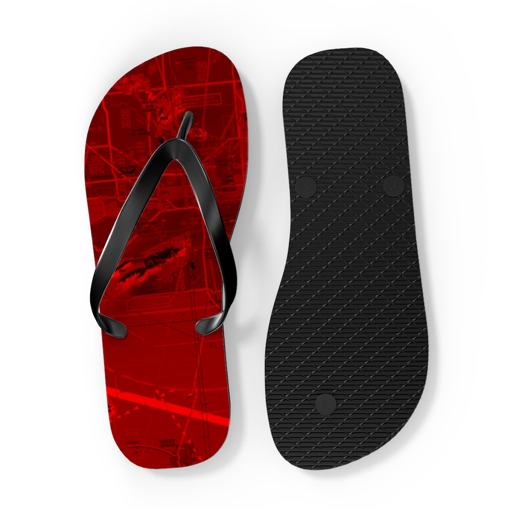 Aeronautical Chart Flip-Flops (PHX/red)
