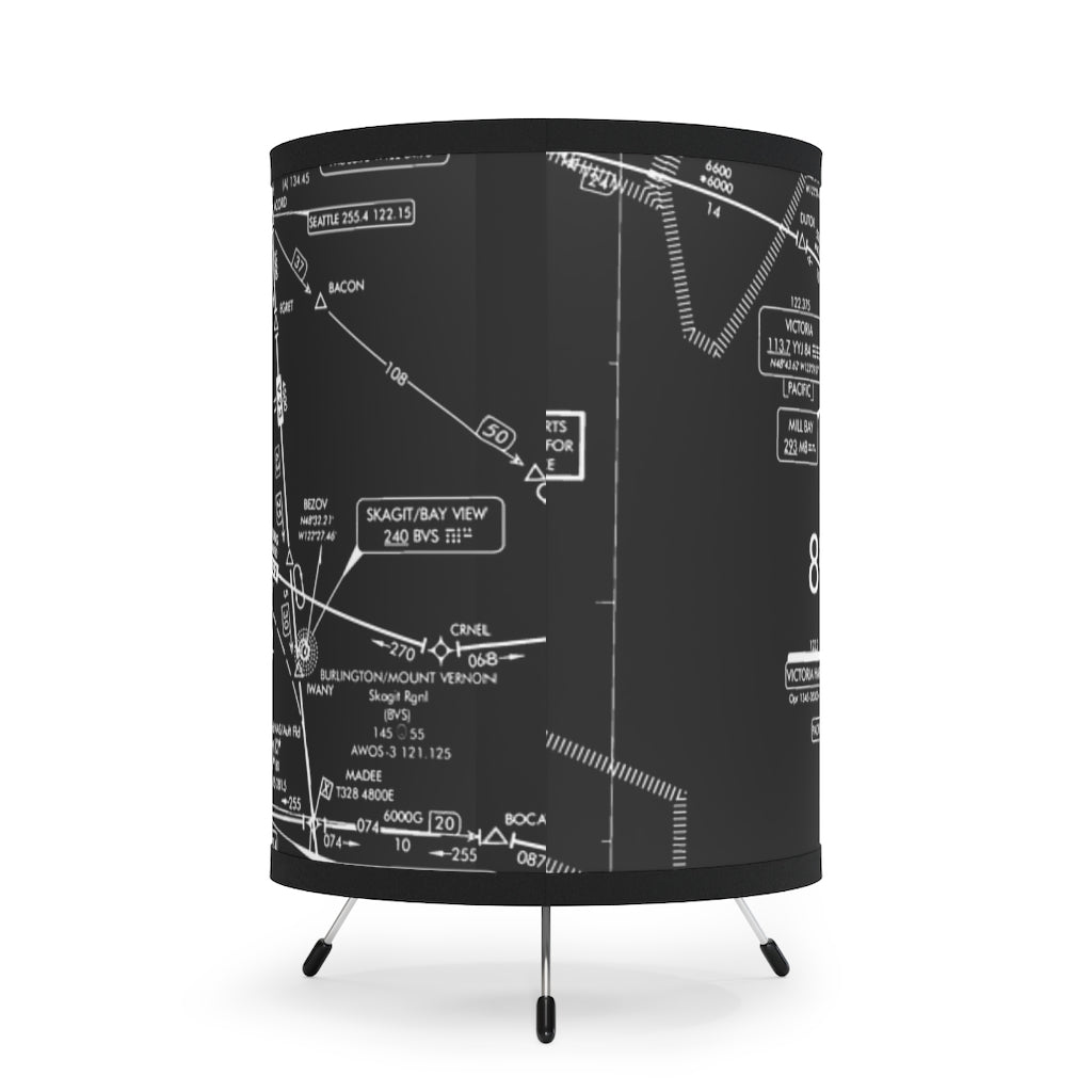 Enroute Low Altitude Chart (black) - Tripod Lamp