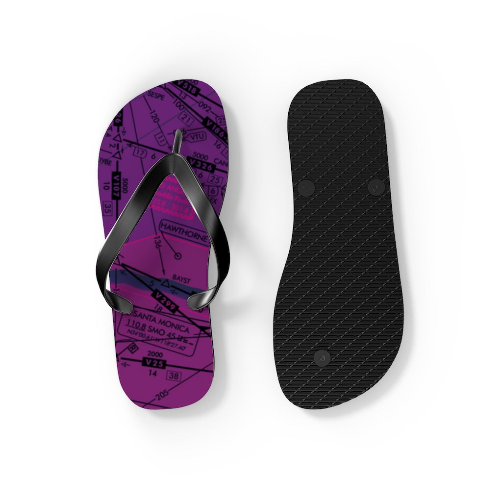 Aeronautical Chart Flip-Flops (ELUS3/purple)