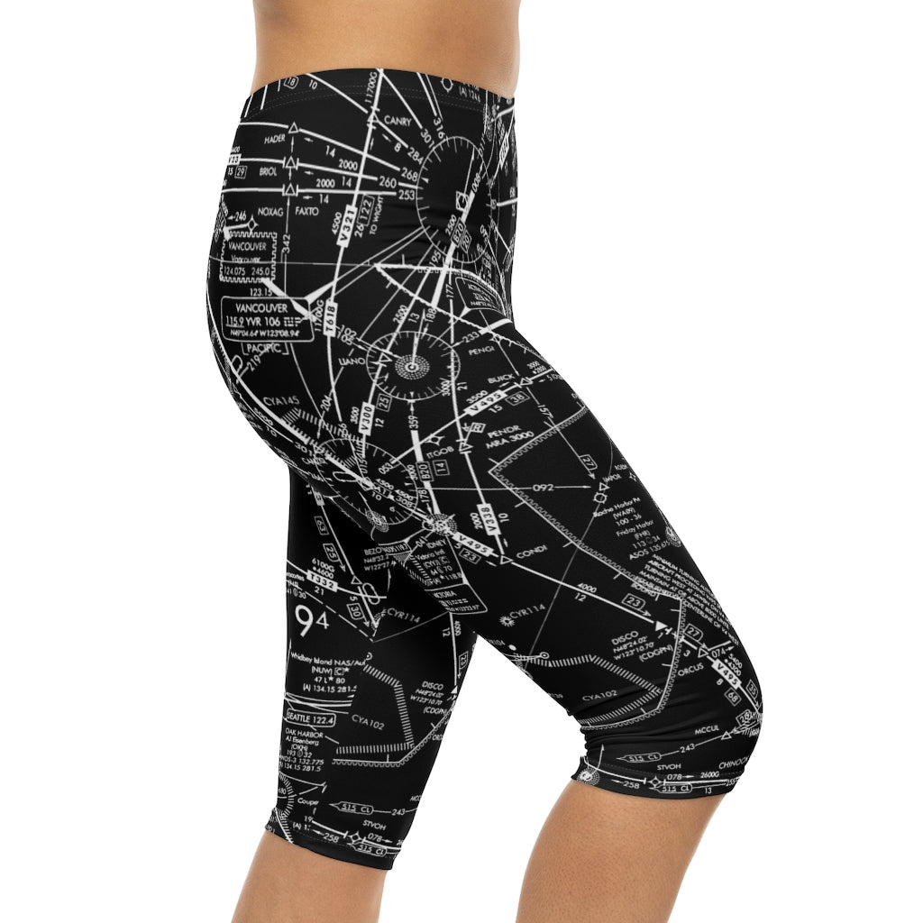 Enroute Low Altitude Chart capri leggings (black)