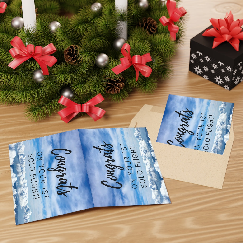 Congrats on your 1st Solo Flight! pack of 10 greeting cards (sky)