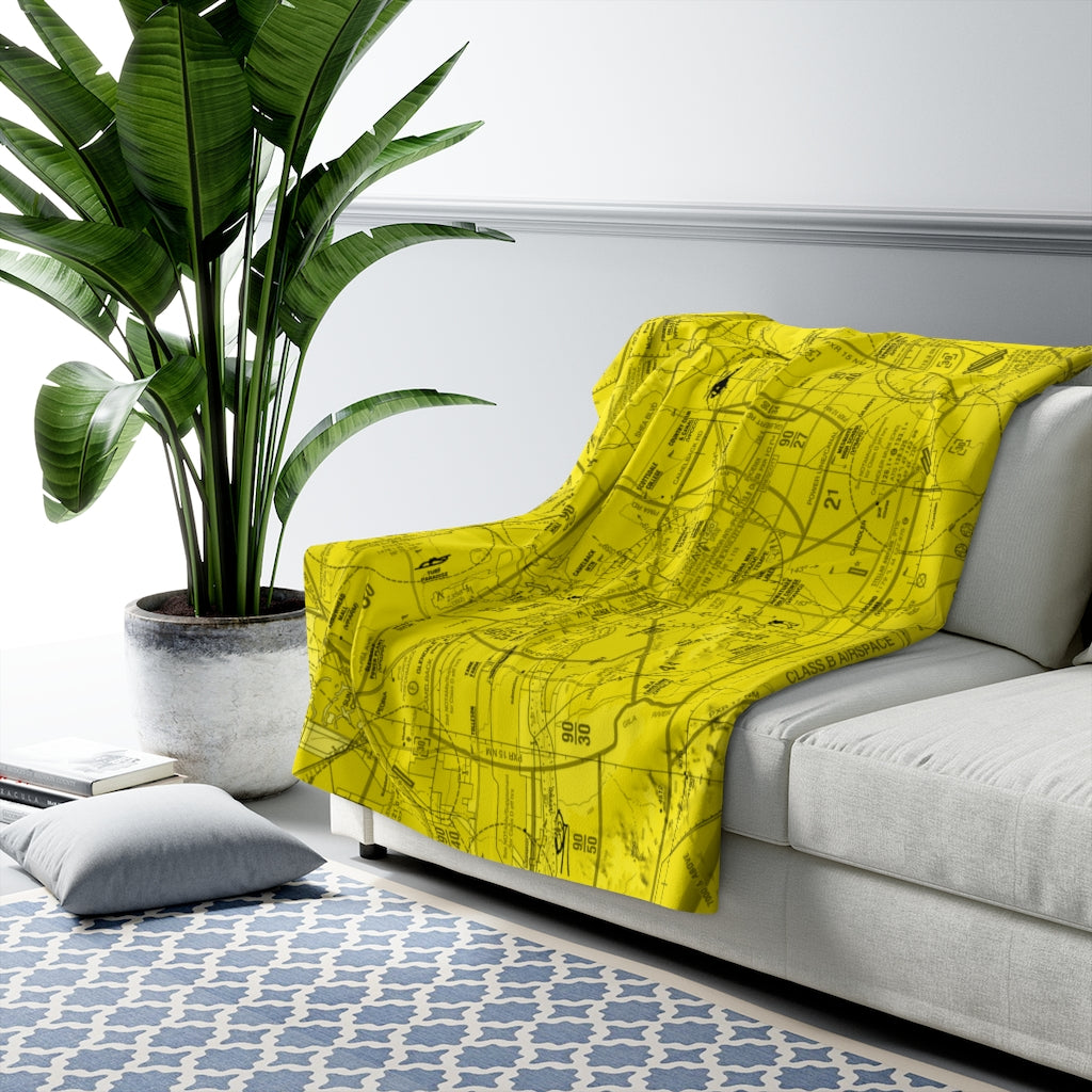 Phoenix TAC Chart sherpa fleece blanket (yellow)