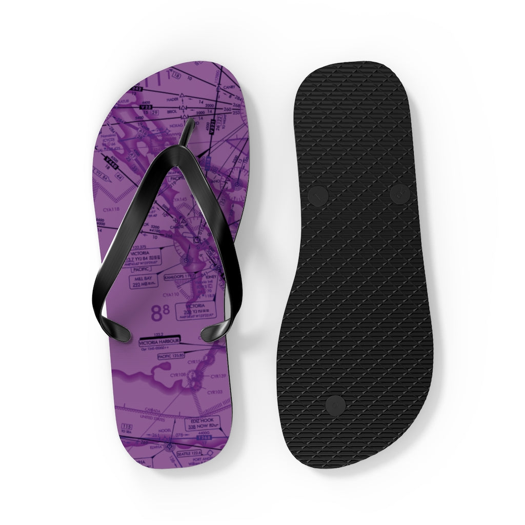 Aeronautical Chart Flip-Flops (ELUS1/purple)