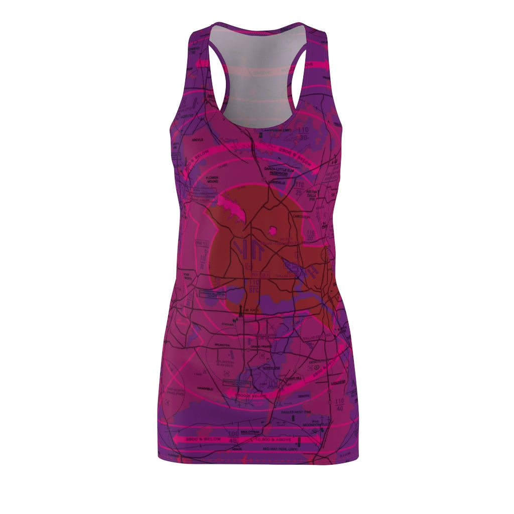 Dallas - Ft. Worth Flyway Chart - racerback dress (purple)