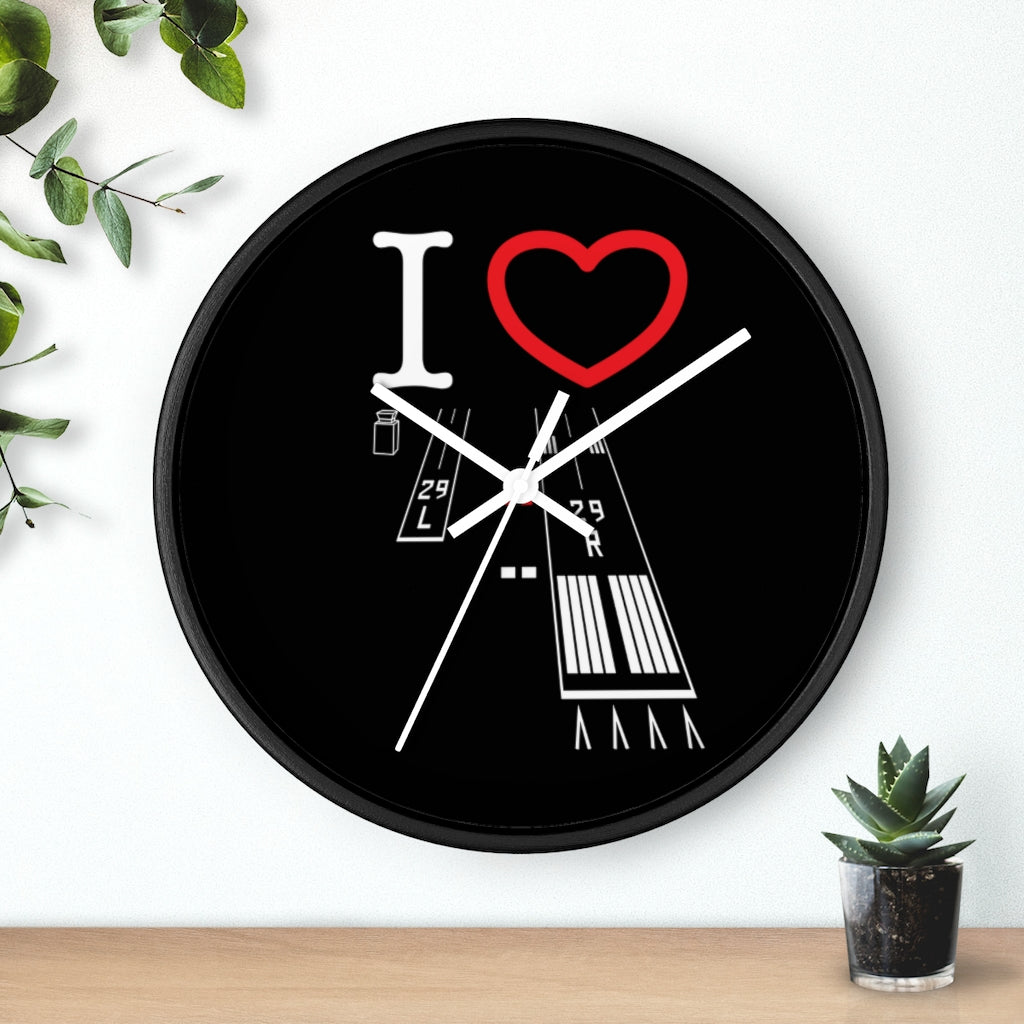 Torrance Airport Runways 29L-29R wall clock (black)