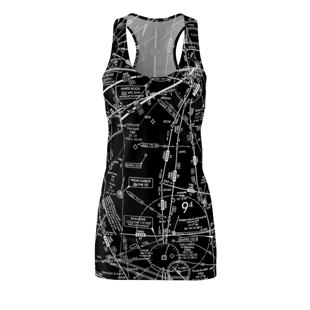 Enroute Low Altitude Chart - racerback dress (black)