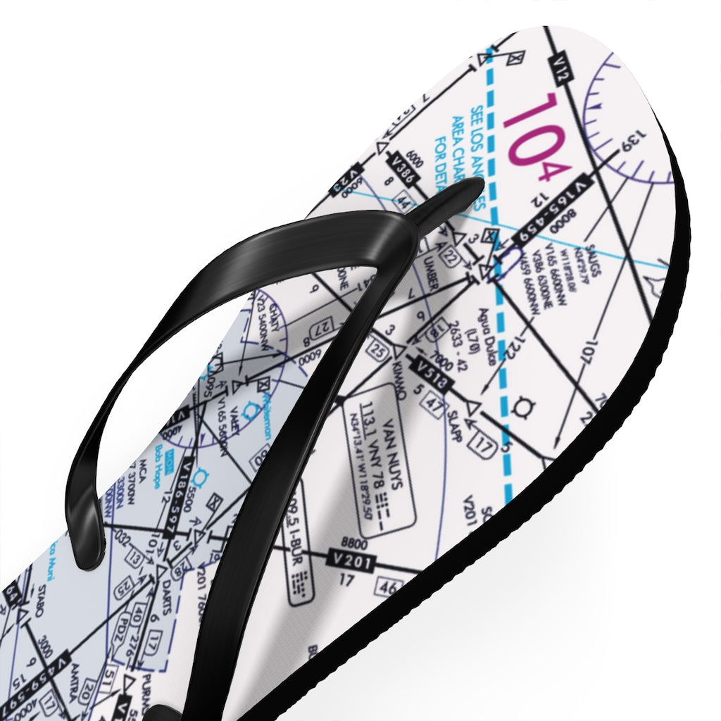 Aeronautical Chart Flip-Flops (ELUS3/white)