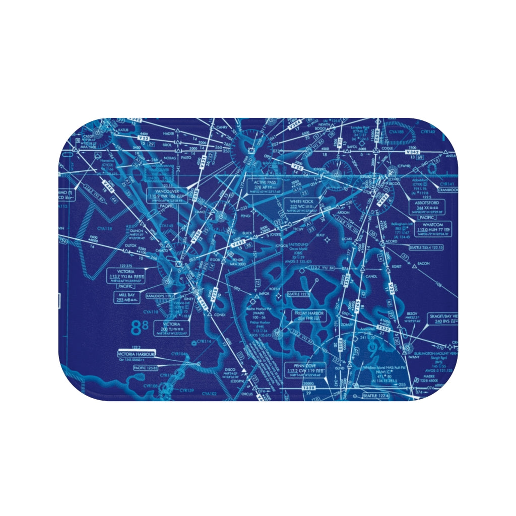 Enroute Low Altitude Chart bath mat (blue)