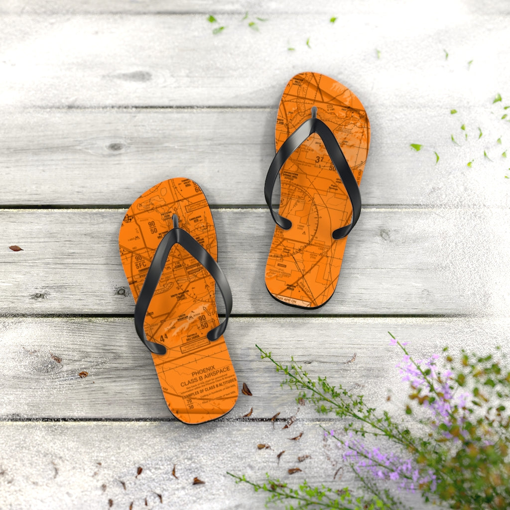 Aeronautical Chart Flip-Flops (PHX/orange)