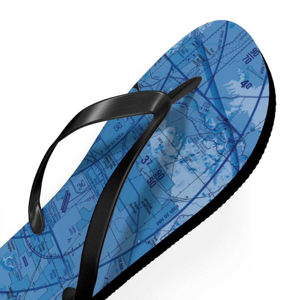 Aeronautical Chart Flip-Flops (PHX/blue)
