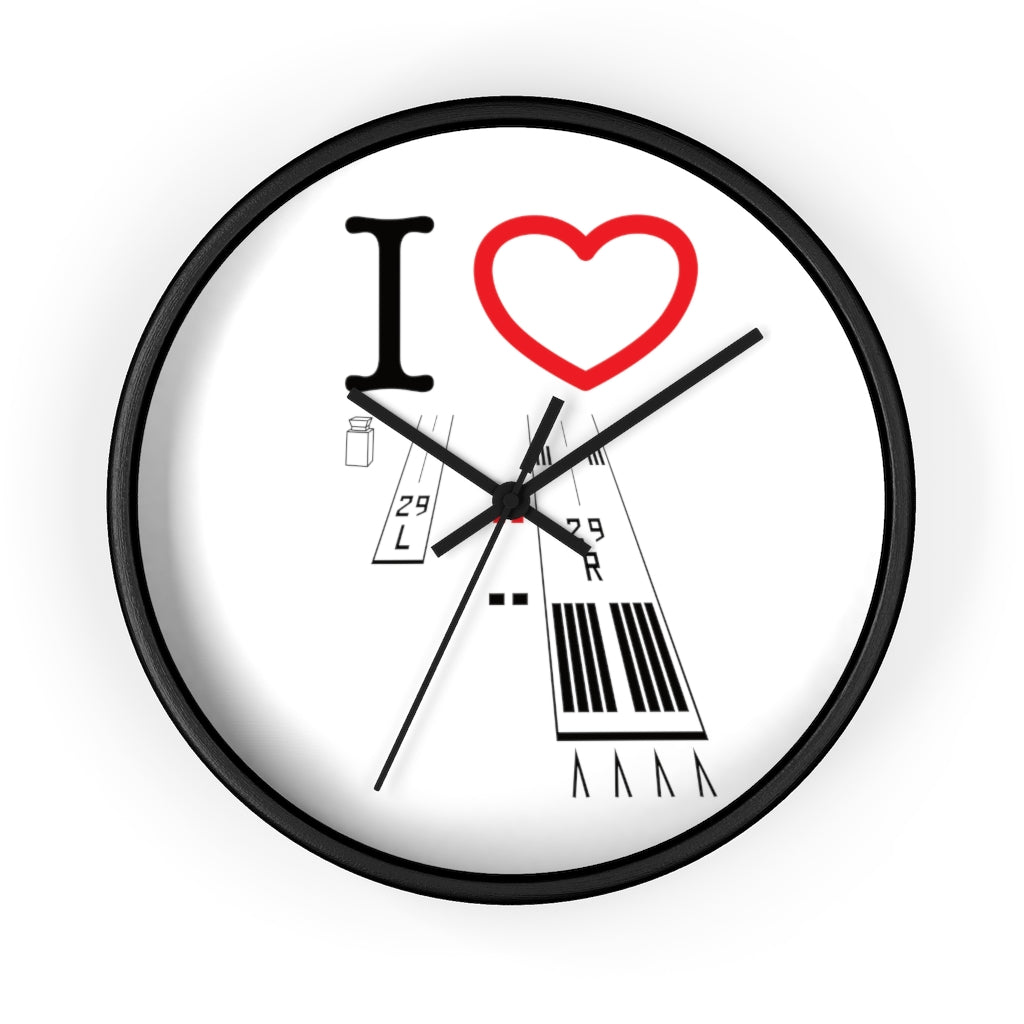 Torrance Airport Runways 29L-29R wall clock (white)