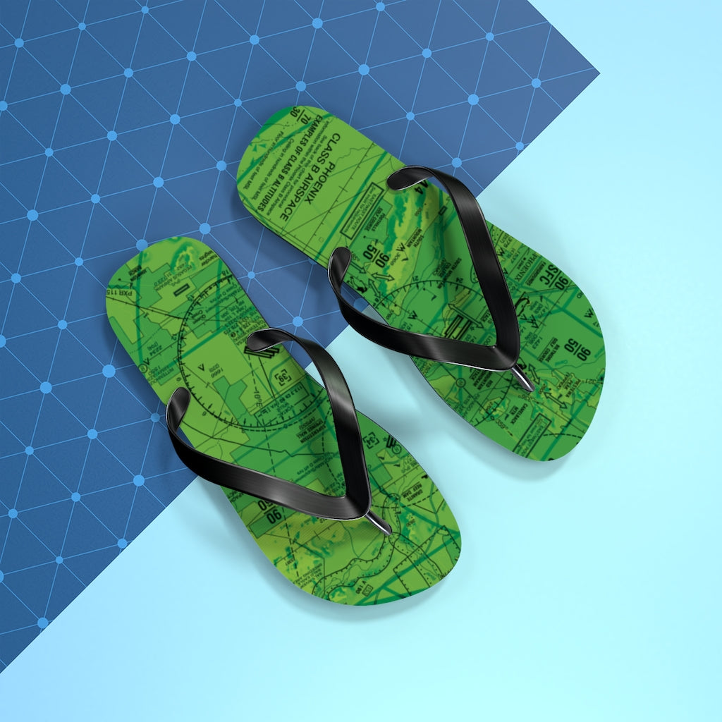 Aeronautical Chart Flip-Flops (PHX/green)