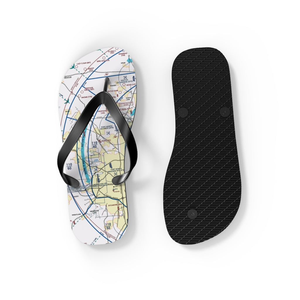 Aeronautical Chart Flip-Flops (DFW)