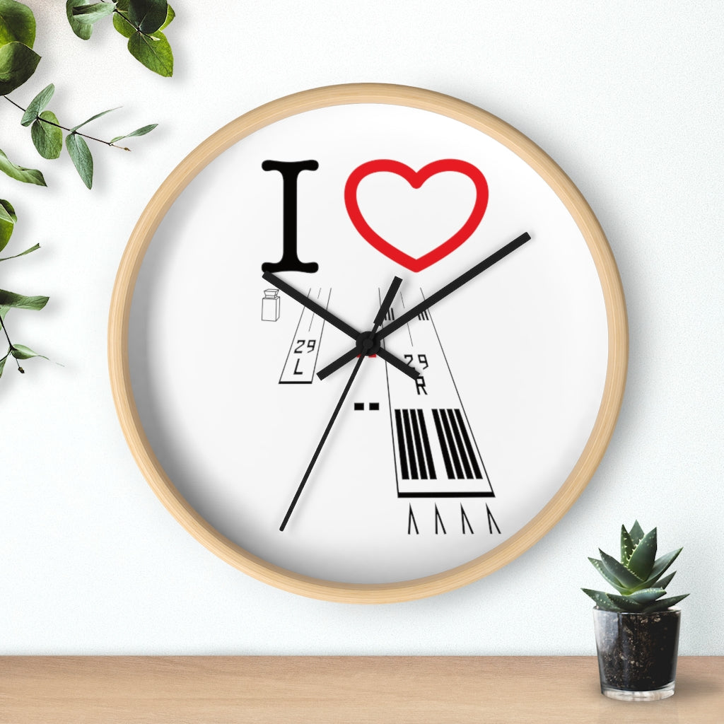 Torrance Airport Runways 29L-29R wall clock (white)