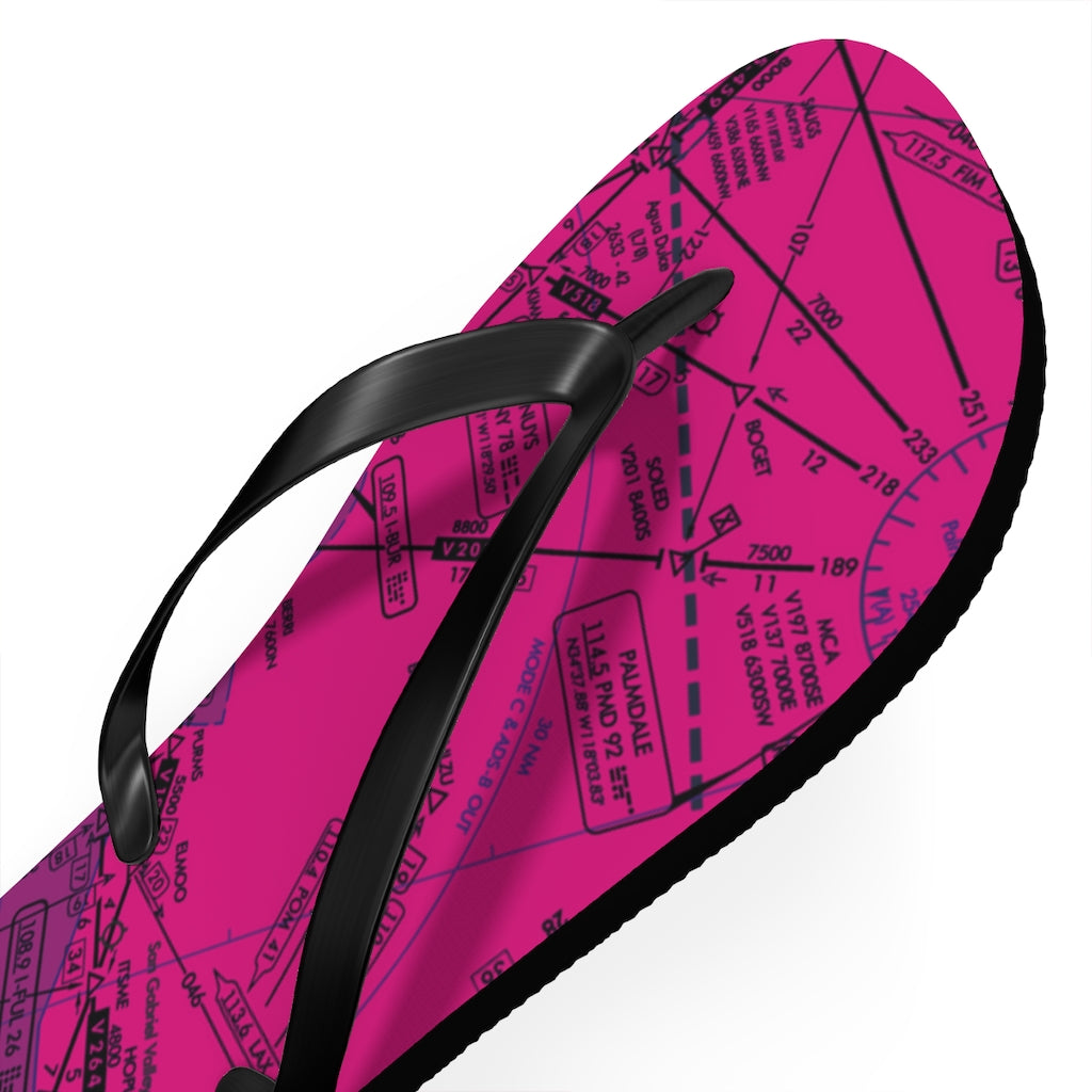 Aeronautical Chart Flip-Flops (ELUS3/pink)