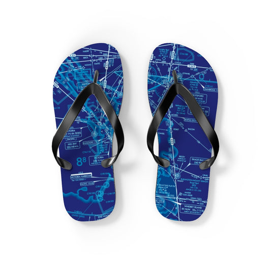 Aeronautical Chart Flip-Flops (ELUS1/blue)