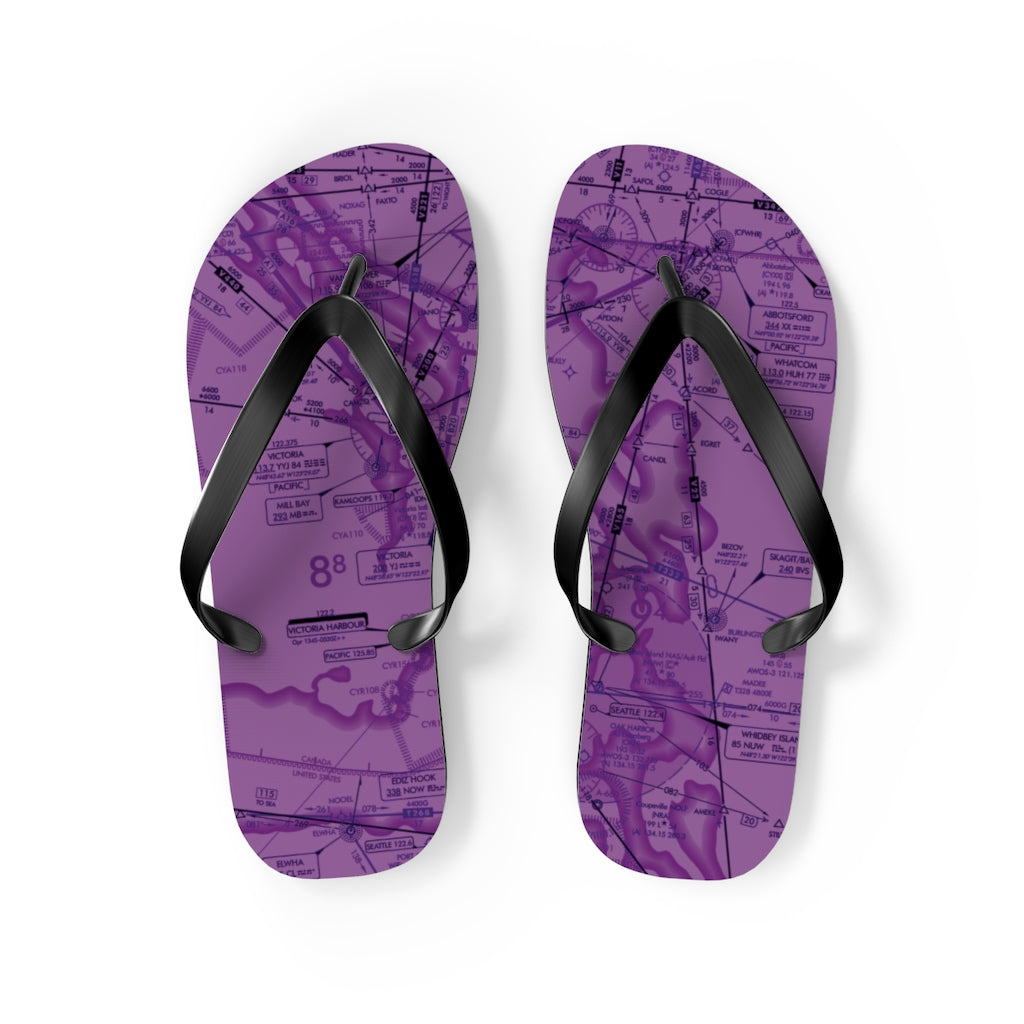 Aeronautical Chart Flip-Flops (ELUS1/purple)