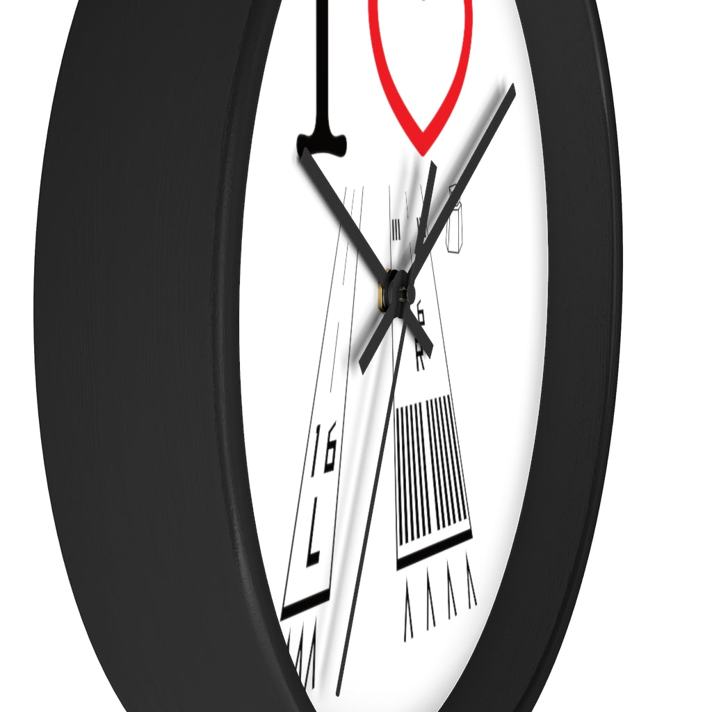 Van Nuys Airport Runways 16L - 16R wall clock (white)