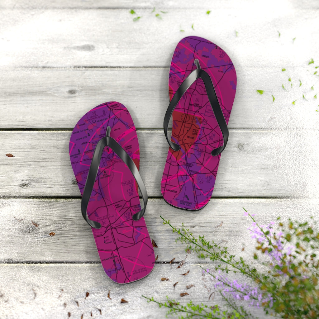 Aeronautical Chart Flip-Flops (DFW/purple)