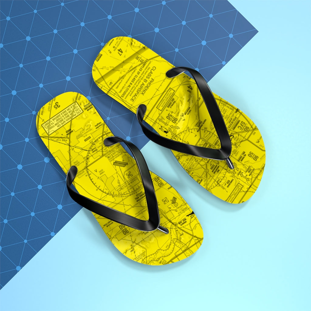 Aeronautical Chart Flip-Flops (PHX/yellow)