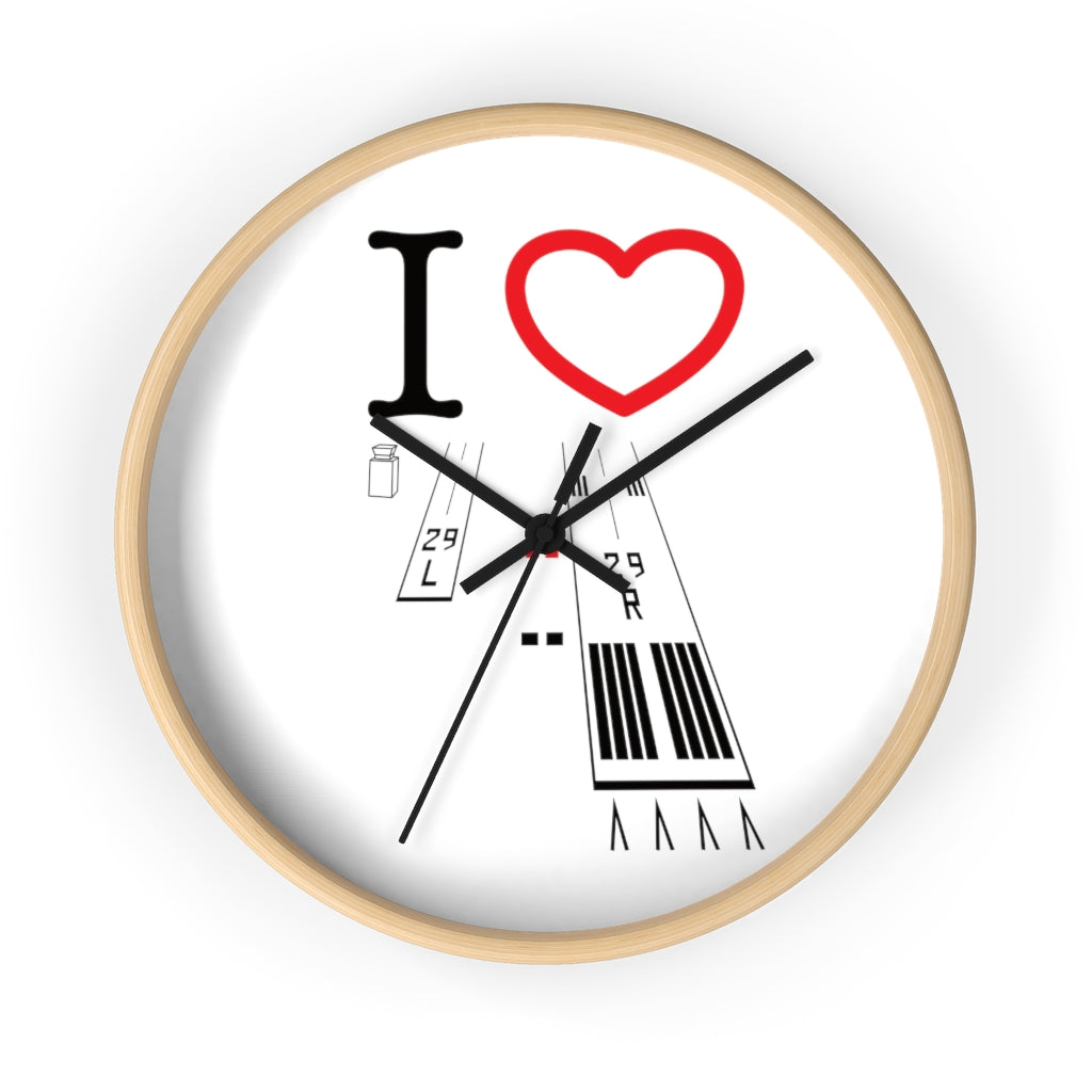 Torrance Airport Runways 29L-29R wall clock (white)