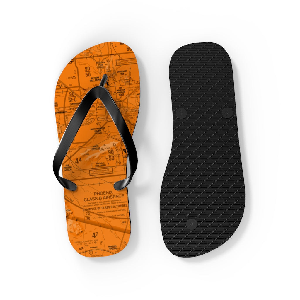 Aeronautical Chart Flip-Flops (PHX/orange)