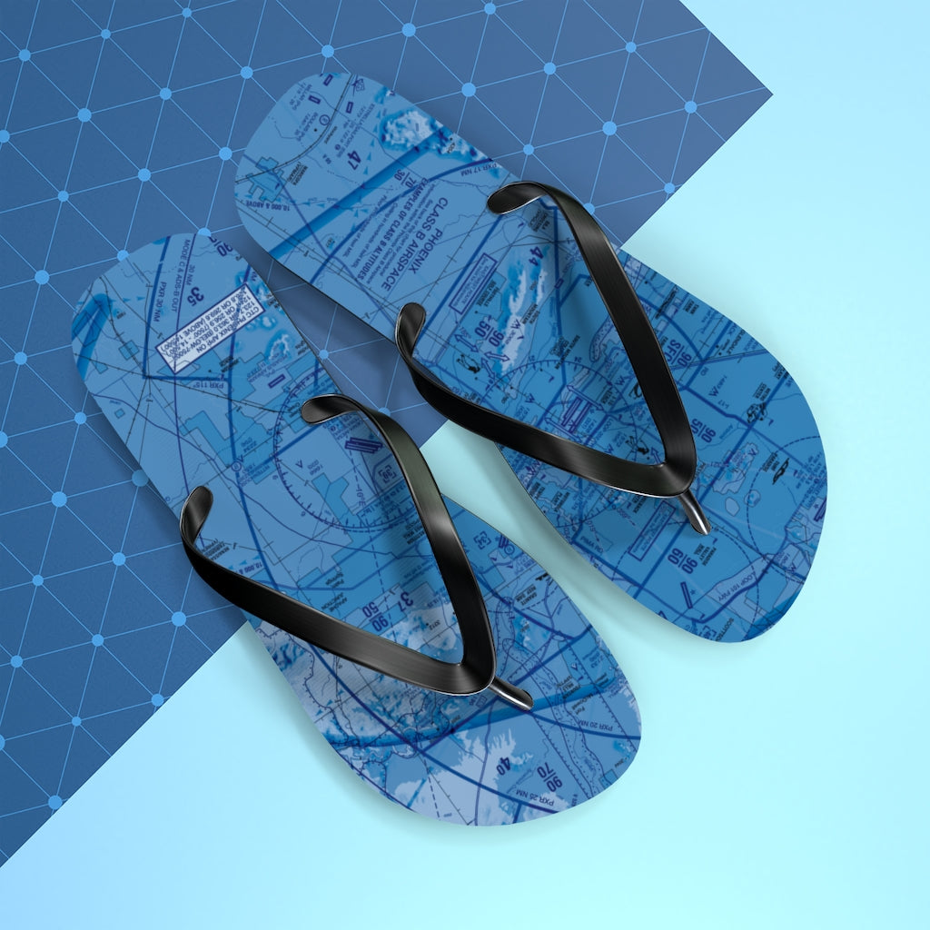 Aeronautical Chart Flip-Flops (PHX/blue)