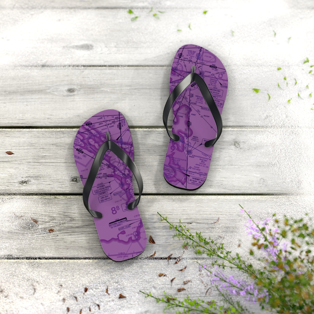 Aeronautical Chart Flip-Flops (ELUS1/purple)