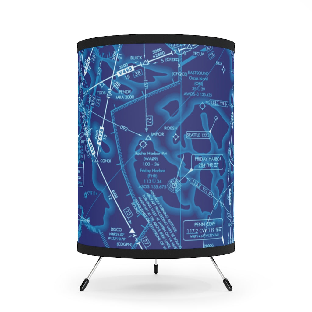 Enroute Low Altitude Chart (blue) - Tripod Lamp