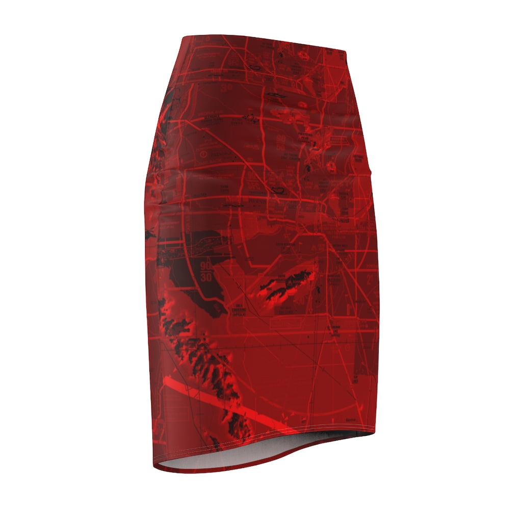 Phoenix TAC Chart - women's pencil skirt (red)