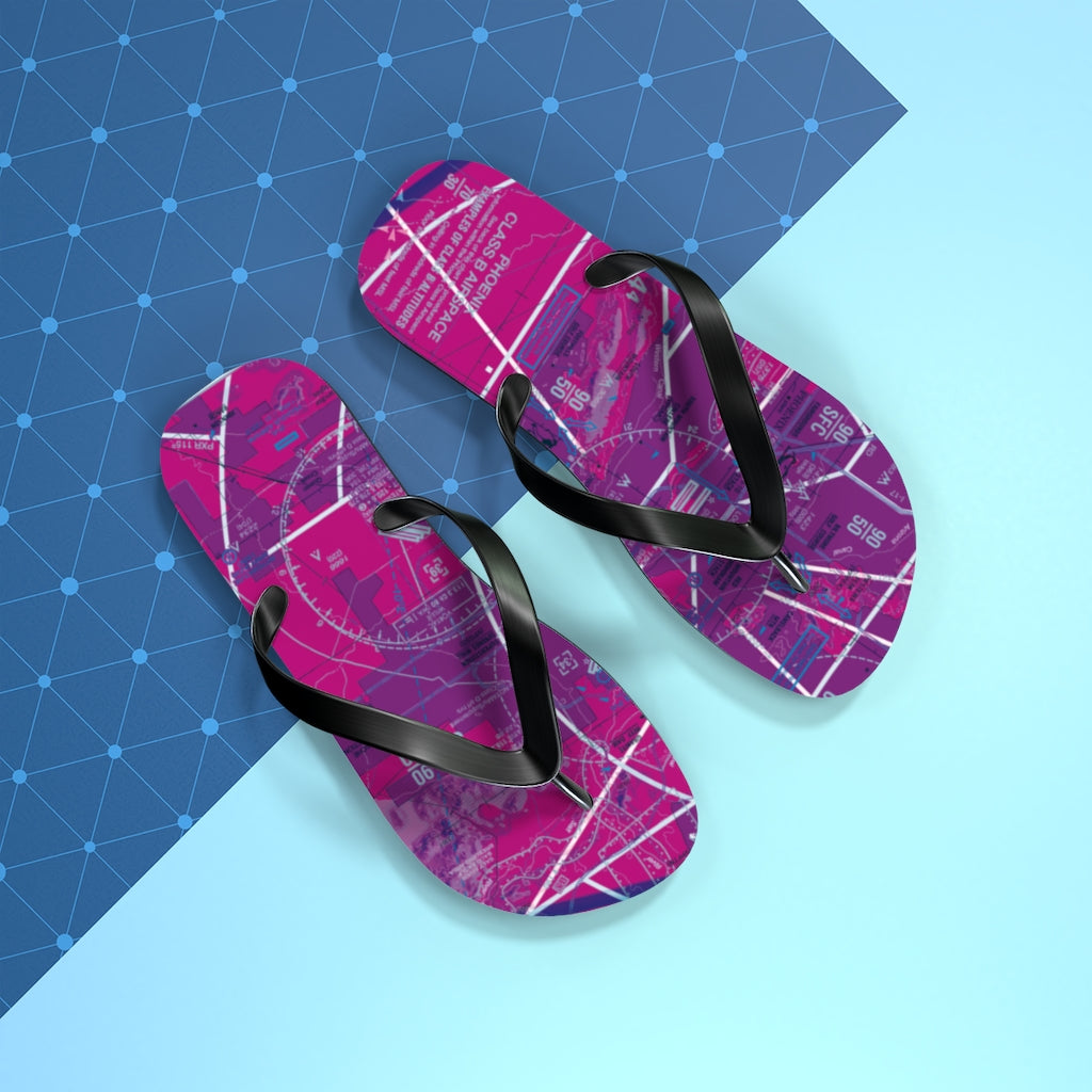 Aeronautical Chart Flip-Flops (PHX/purple)