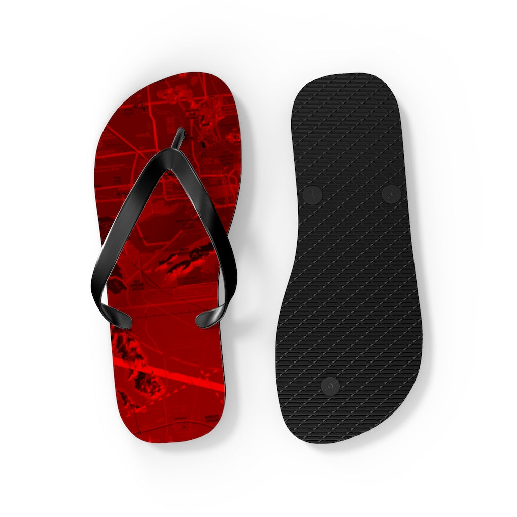 Aeronautical Chart Flip-Flops (PHX/red)