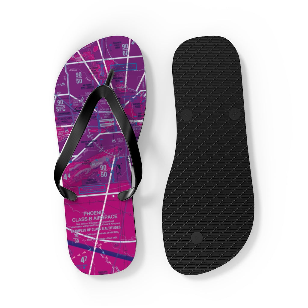 Aeronautical Chart Flip-Flops (PHX/purple)