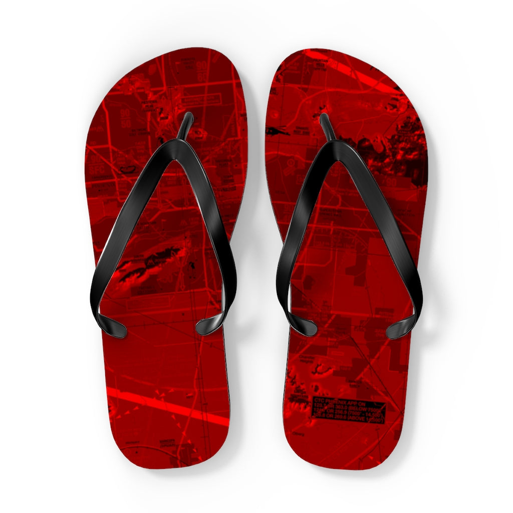 Aeronautical Chart Flip-Flops (PHX/red)
