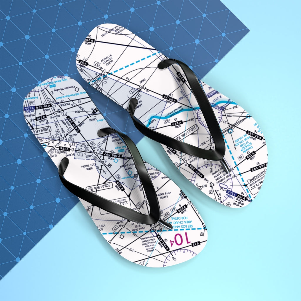 Aeronautical Chart Flip-Flops (ELUS3/white)