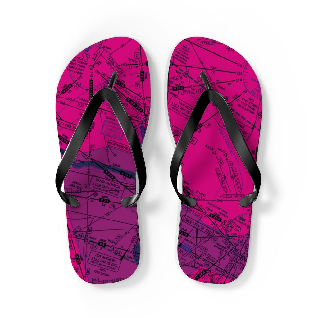 Aeronautical Chart Flip-Flops (ELUS3/pink)
