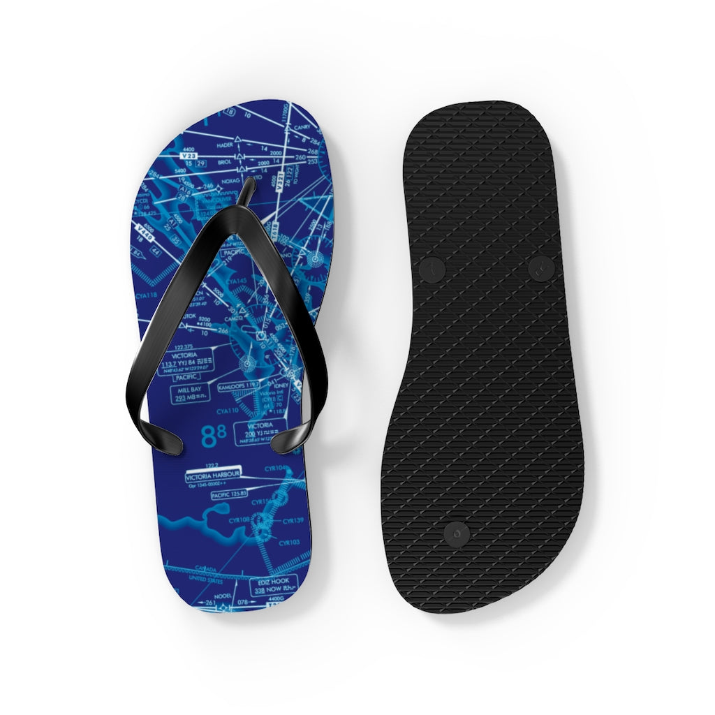 Aeronautical Chart Flip-Flops (ELUS1/blue)