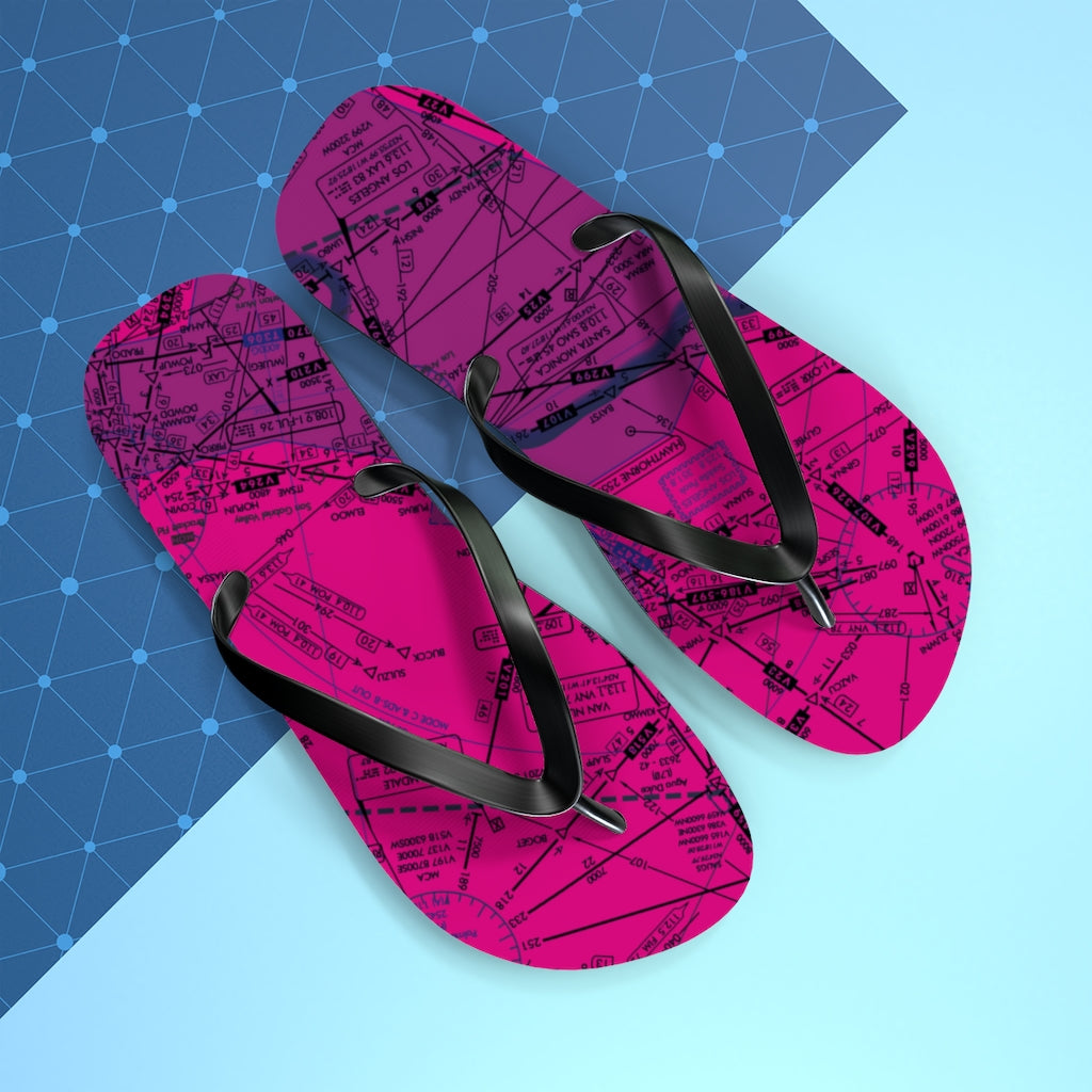 Aeronautical Chart Flip-Flops (ELUS3/pink)