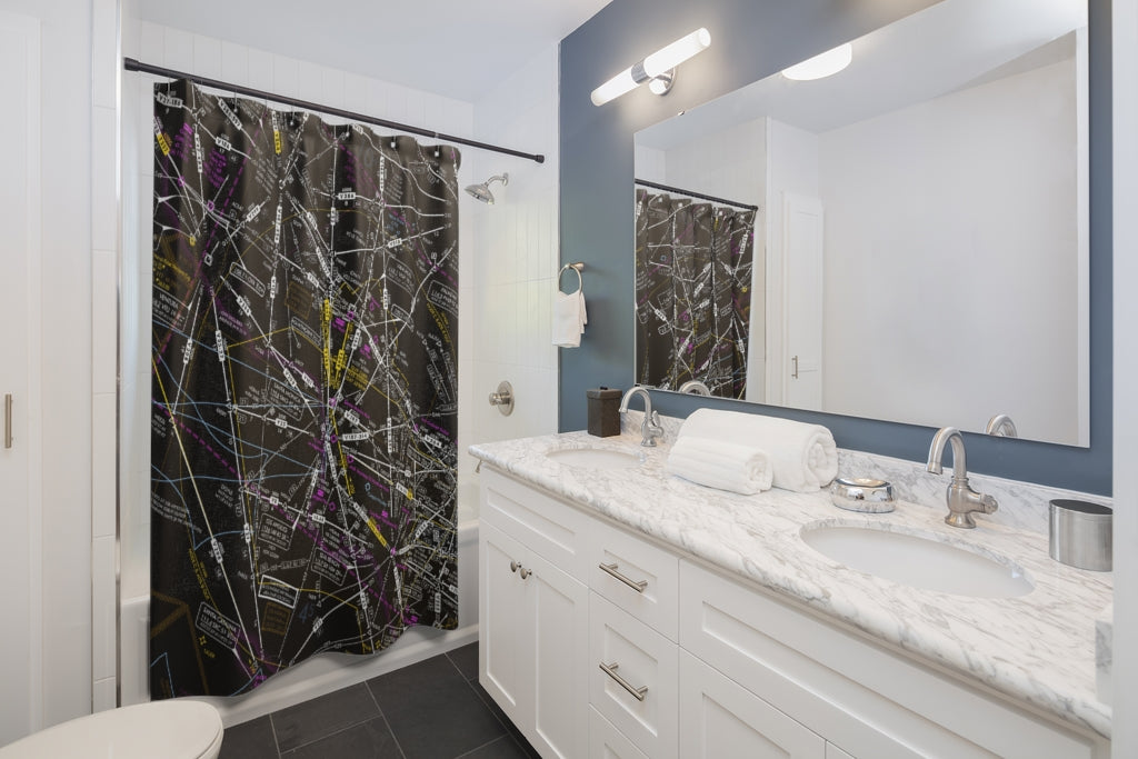 Aeronautical Chart shower curtain (ELUS3/invert)