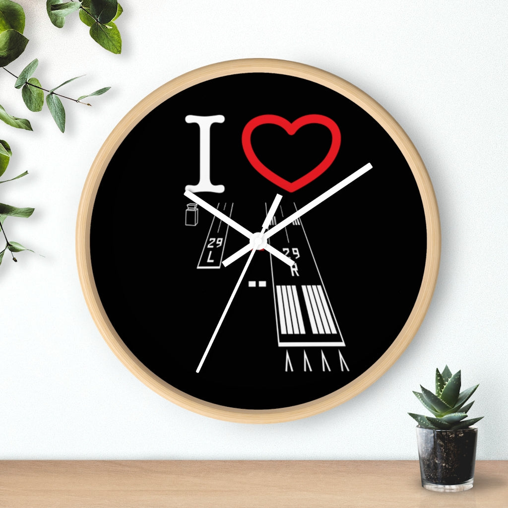 Torrance Airport Runways 29L-29R wall clock (black)