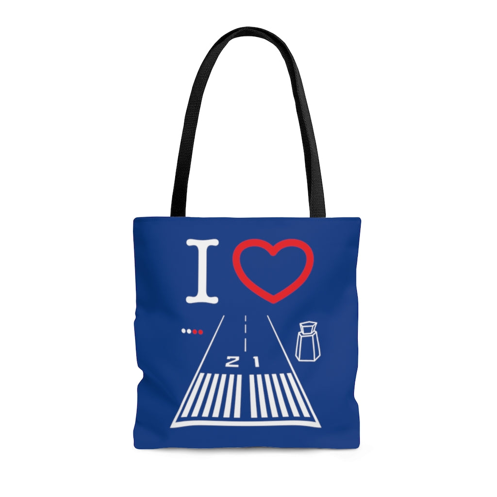 Santa Monica Airport Runway 21 / 3 - tote bag (blue)