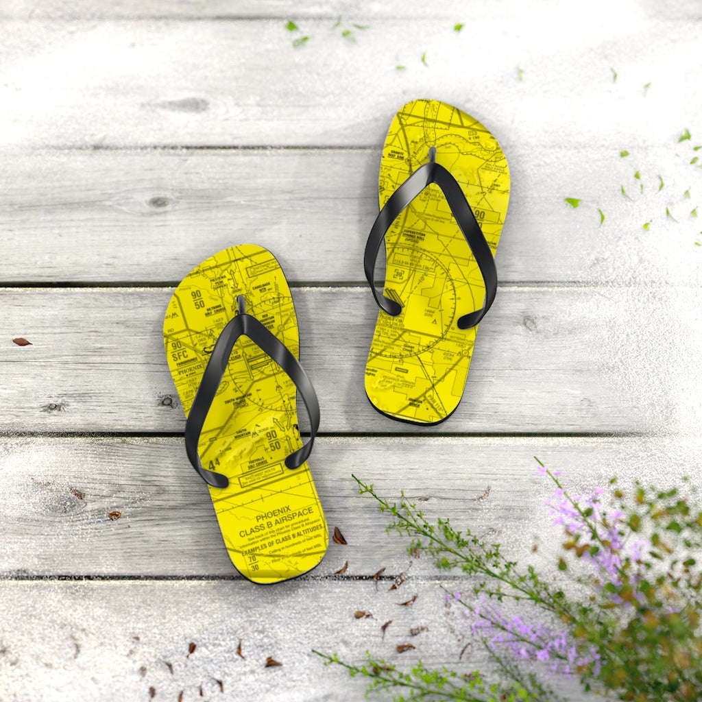 Aeronautical Chart Flip-Flops (PHX/yellow)