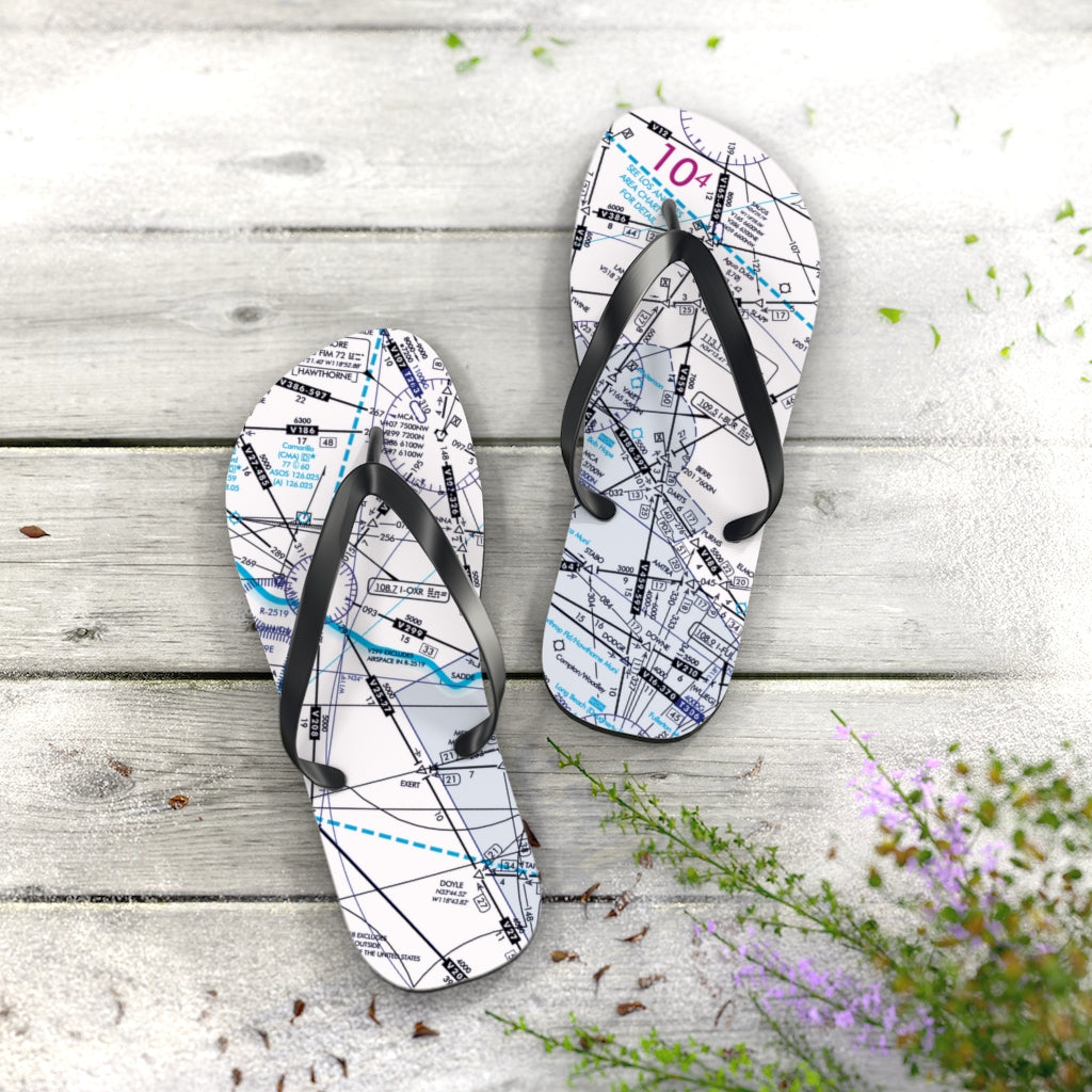 Aeronautical Chart Flip-Flops (ELUS3/white)