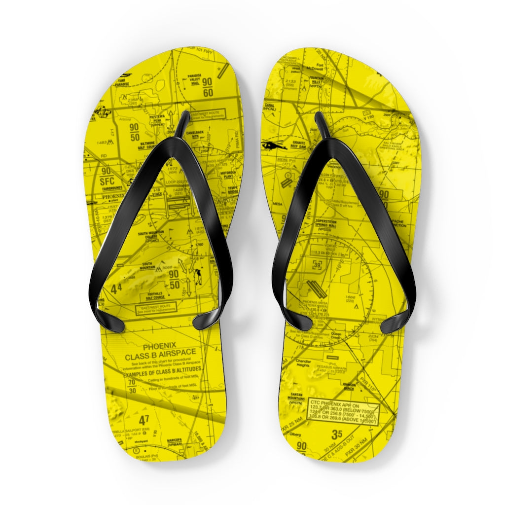 Aeronautical Chart Flip-Flops (PHX/yellow)