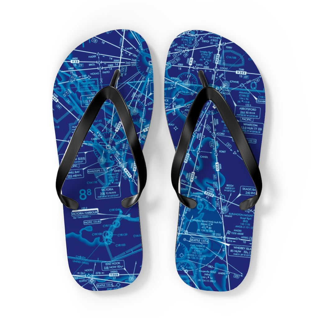 Aeronautical Chart Flip-Flops (ELUS1/blue)
